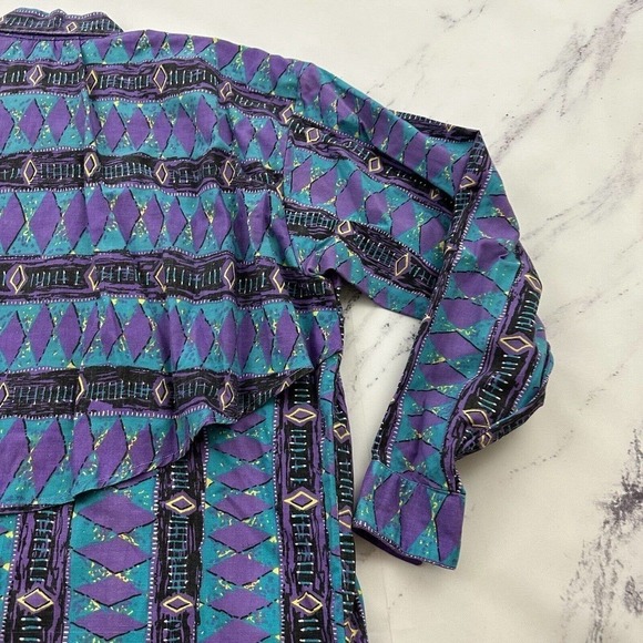 Wind Roper Womens Vintage Western Shirt Size M Purple Blue Tassel 90s Boxy - Picture 9 of 11